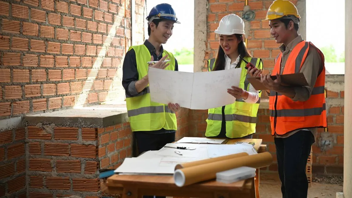 a team of renovation expert hav ing discussion on a renovation project